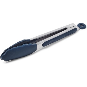image:imageSur La Table SiliconeTipped Tongs 9 in Navy MidSize Nonstick Tongs with Locking Mechanism for Stovetop and Serving 9 inNavy