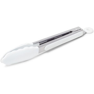 image:imageSur La Table SiliconeTipped Tongs 9 in Navy MidSize Nonstick Tongs with Locking Mechanism for Stovetop and Serving 9 inWhite