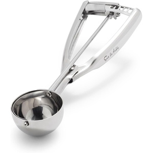 image:imageSur La Table Stainless Steel Ice Cream Scooper Sturdy 188 Stainless Steel Scoop for Clean Round Frozen Treats Servings