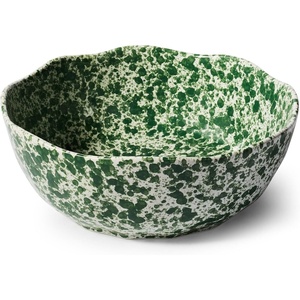 image:imageSur La Table Stoneware Splatter Design Serving Bowl  4 Qt 11 Round Colorful SpongewareInspired Salad amp Pasta Dish OvenFreezerDishwasher Green