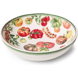 image:imageSur La Table Tomato Print Serving Bowl HandPainted Earthenware with Vivid Garden Produce Illustration for Salads and Pasta 12 in