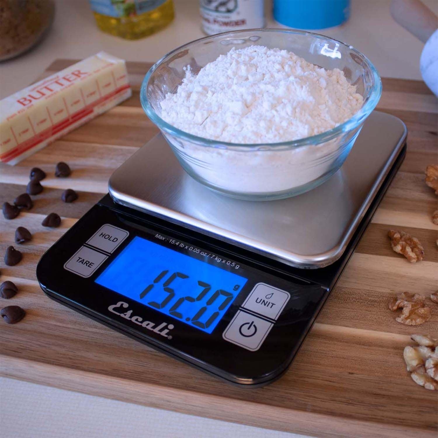 image:imageEscali Nutro Digital Food Scale MultiFunctional Kitchen Appliance Precise Weight Measuring and Portion Control Baking and Cooking Made Simple Stainless Steel Platform Black 1 UnitBlack
