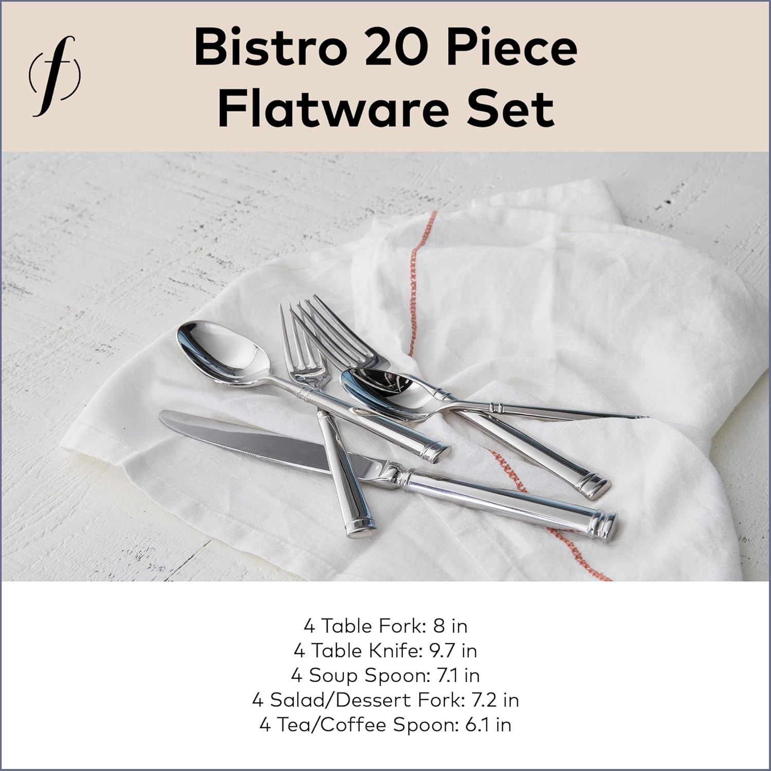image:imageFortessa Bistro 1810 Stainless Steel Flatware Serving Spoon 89InchSilver20Piece