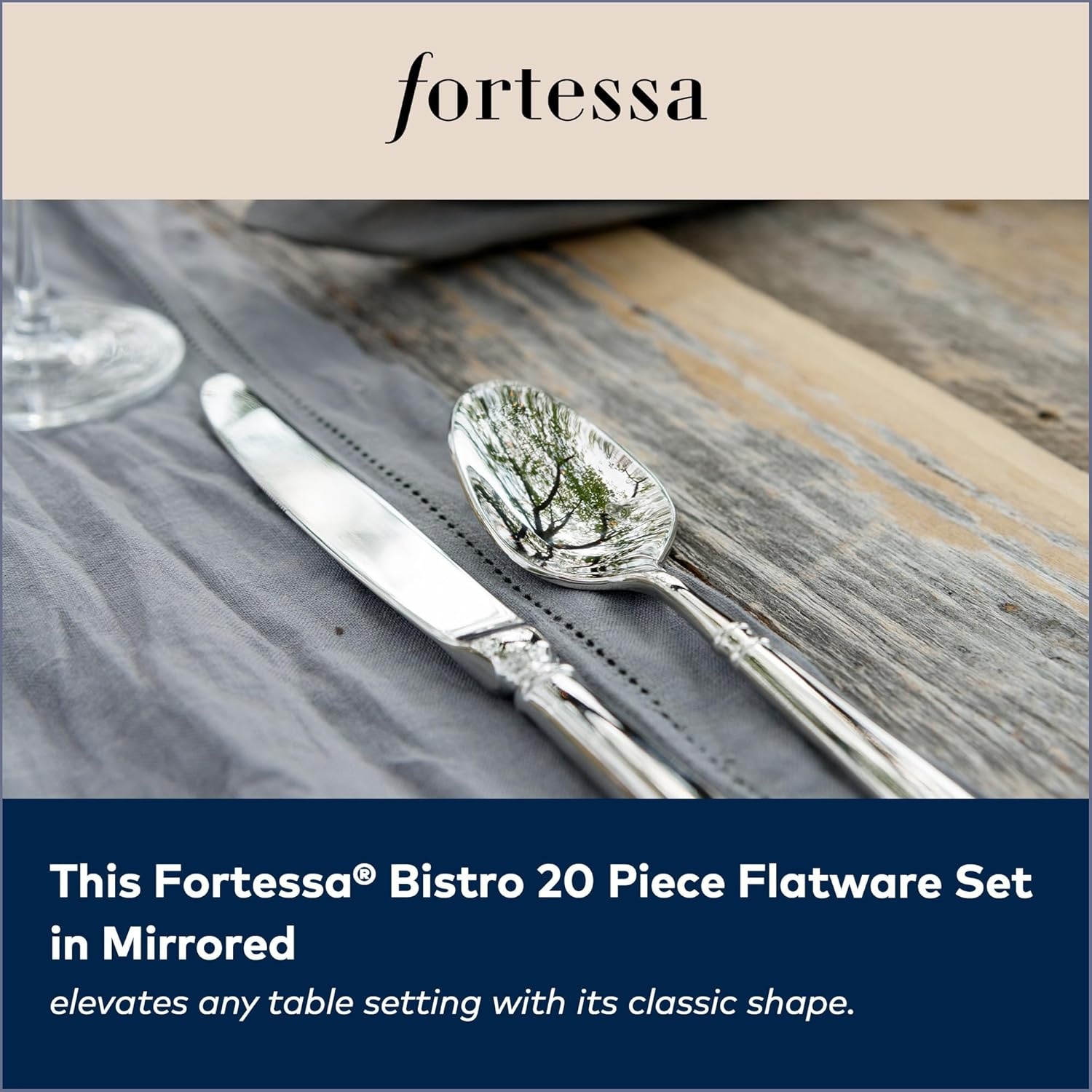 image:imageFortessa Bistro 1810 Stainless Steel Flatware Serving Spoon 89InchSilver20Piece