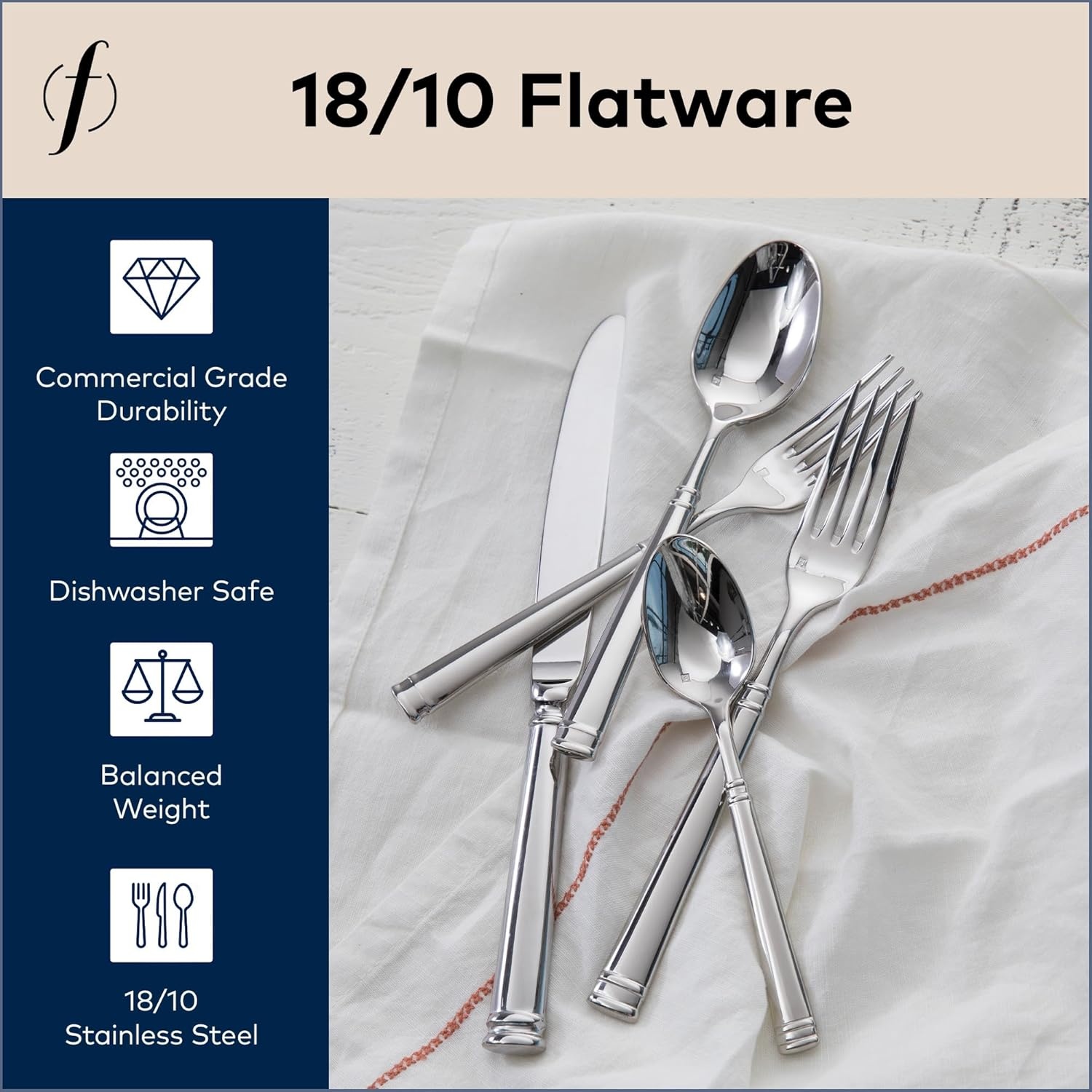image:imageFortessa Bistro 1810 Stainless Steel Flatware Serving Spoon 89InchSilver20Piece