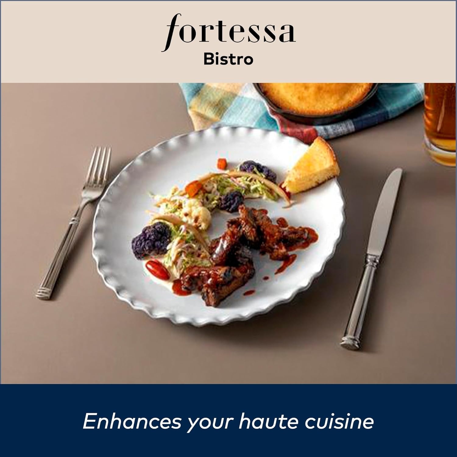 image:imageFortessa Bistro 1810 Stainless Steel Flatware Serving Spoon 89InchSilver20Piece