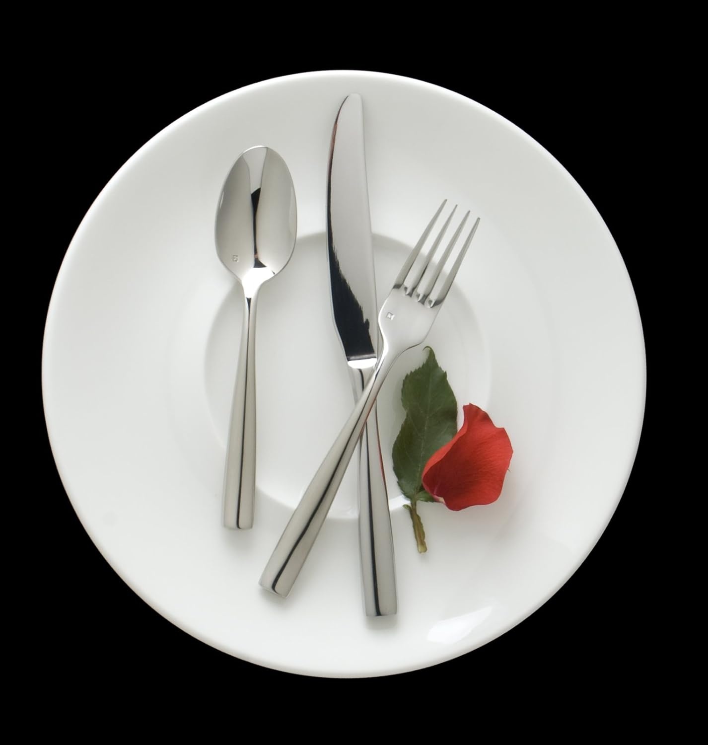 image:imageFortessa Lucca Faceted 1810 Stainless Steel Flatware Serving Spoon 9InchContemporary
