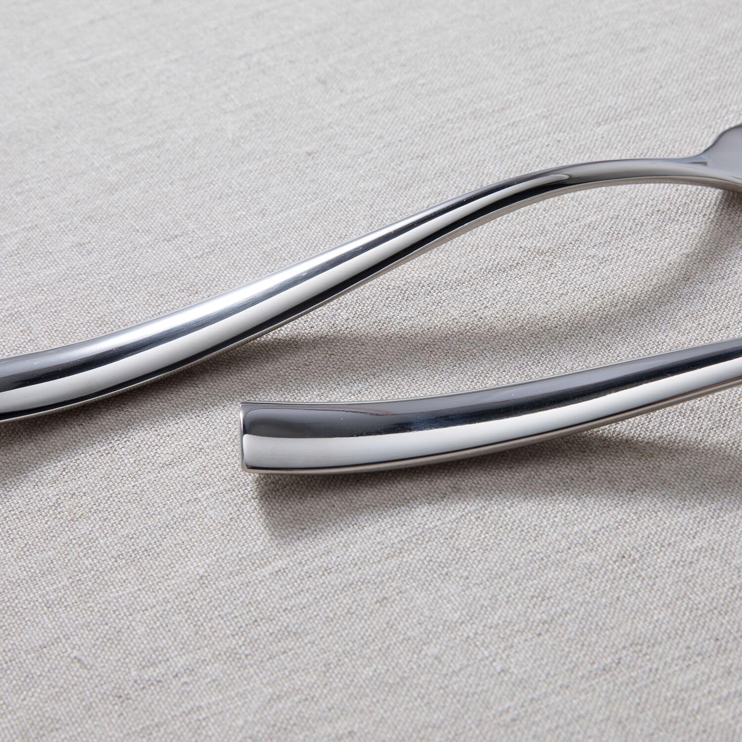 image:imageFortessa Lucca Faceted 1810 Stainless Steel Flatware Serving Spoon 9InchLucca