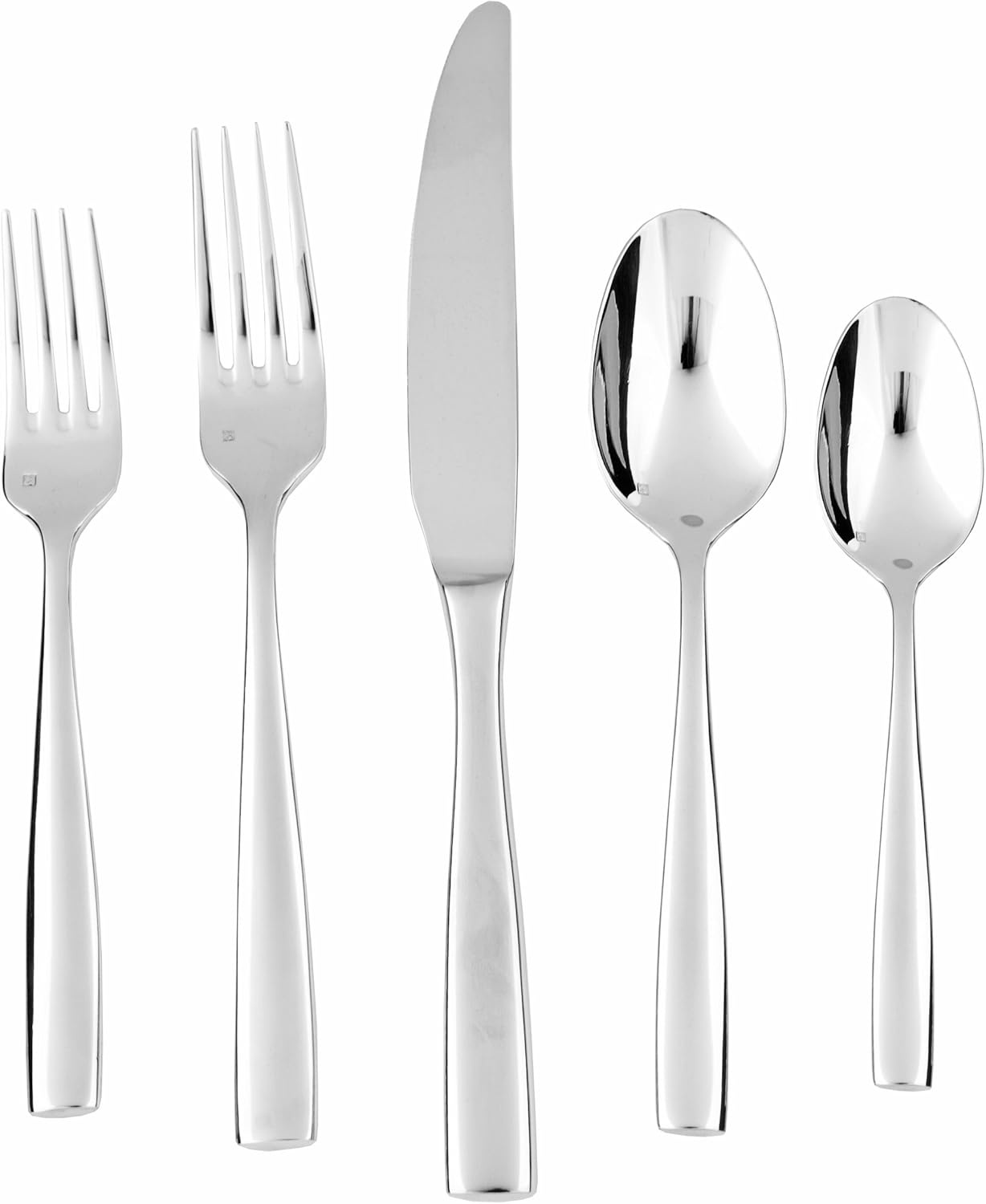 image:imageFortessa Lucca Faceted 1810 Stainless Steel Flatware Serving Spoon 9InchLucca