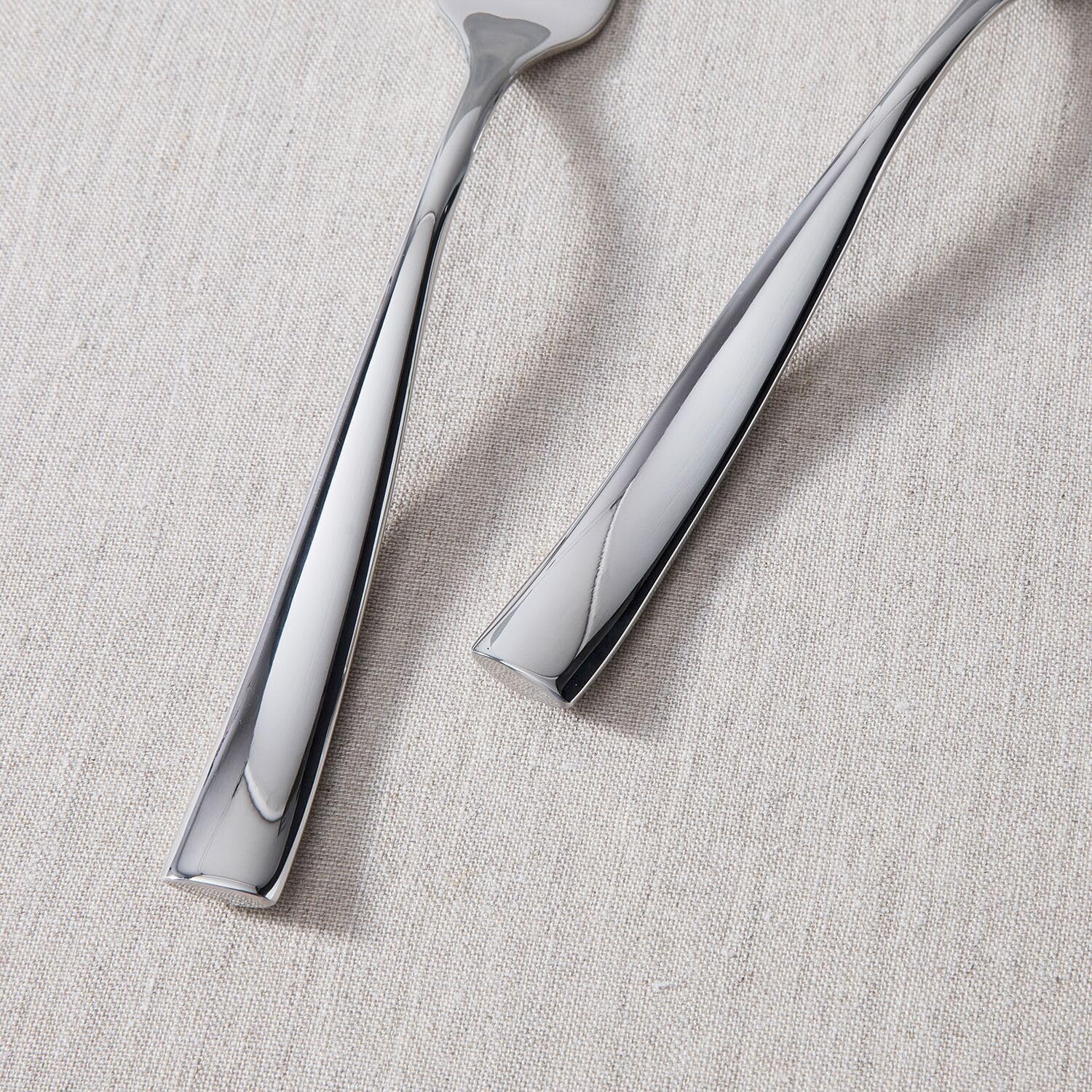 image:imageFortessa Lucca Faceted 1810 Stainless Steel Flatware Serving Spoon 9InchLucca