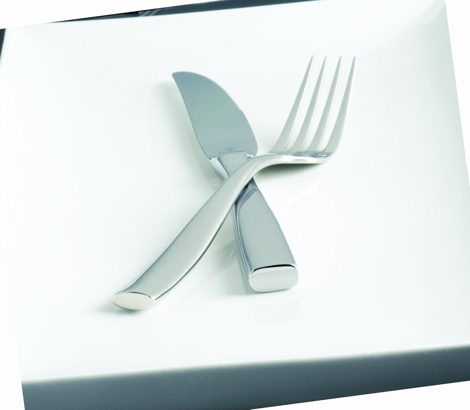 image:imageFortessa Lucca Faceted 1810 Stainless Steel Flatware Serving Spoon 9InchLucca