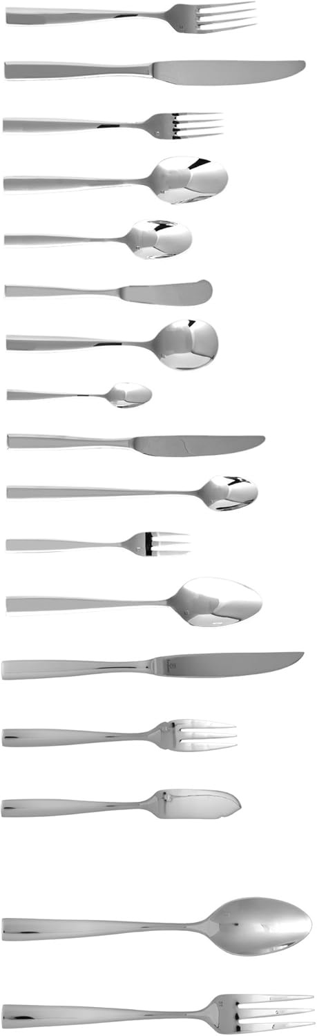 image:imageFortessa Lucca Faceted 1810 Stainless Steel Flatware Serving Spoon 9InchLucca