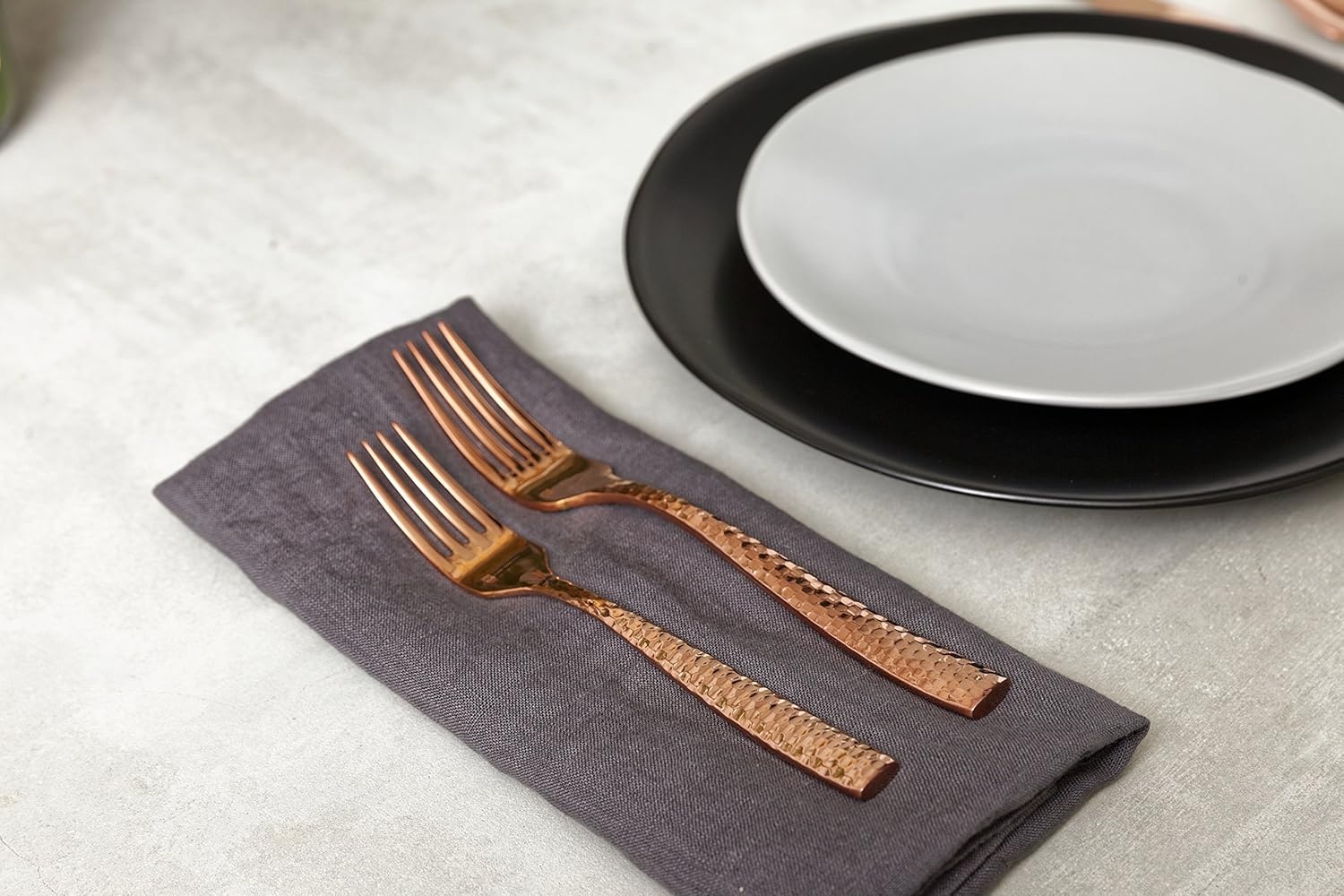image:imageFortessa Lucca Faceted 1810 Stainless Steel Flatware Serving Spoon 9InchLucca Faceted Rose Gold