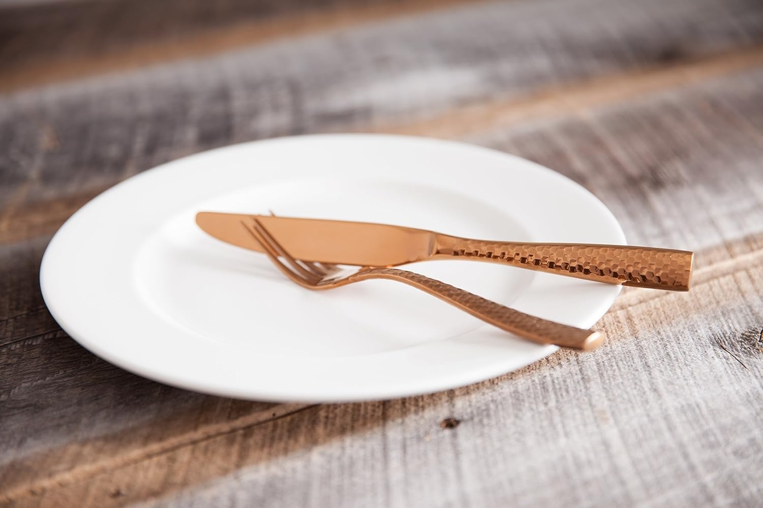 image:imageFortessa Lucca Faceted 1810 Stainless Steel Flatware Serving Spoon 9InchLucca Faceted Rose Gold