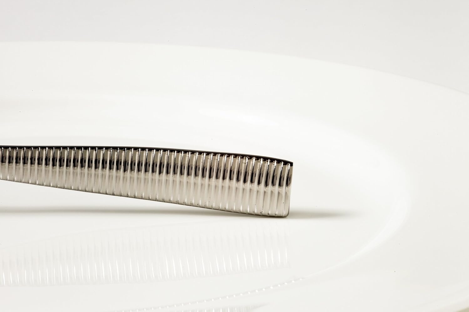 image:imageFortessa Lucca Faceted 1810 Stainless Steel Flatware Serving Spoon 9InchRingo