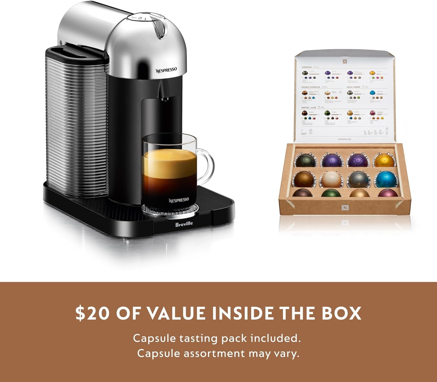 image:imageNespresso Vertuo Coffee and Espresso Maker by Breville ChromeChrome