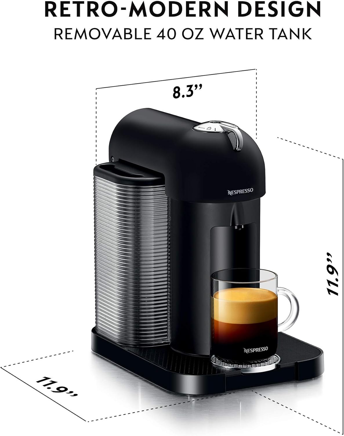 image:imageNespresso Vertuo Coffee and Espresso Maker by Breville ChromeMatte Black