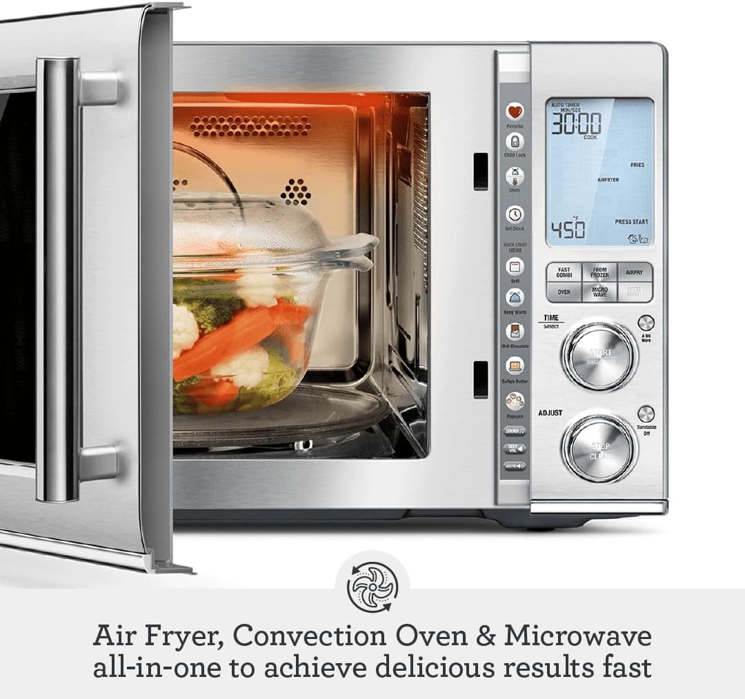 image:imageBreville BMO870BSS Combi Wave 3in1 Microwave Air Fryer and Convection Oven Brushed Stainless SteelBlack Stainless Steel