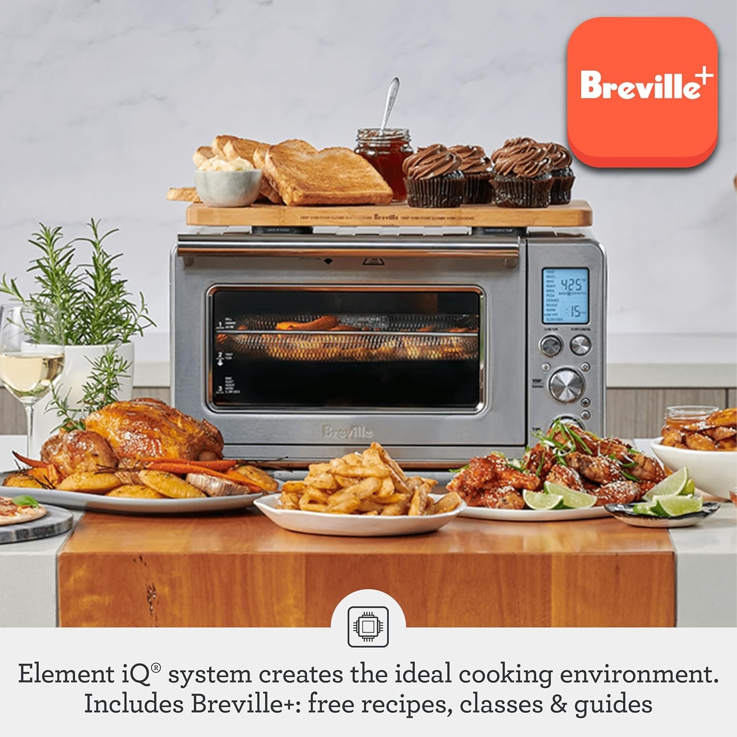 image:imageBreville BOV860BTR Smart Oven Air Fryer and Convection Oven Black TruffleBrushed Stainless Steel