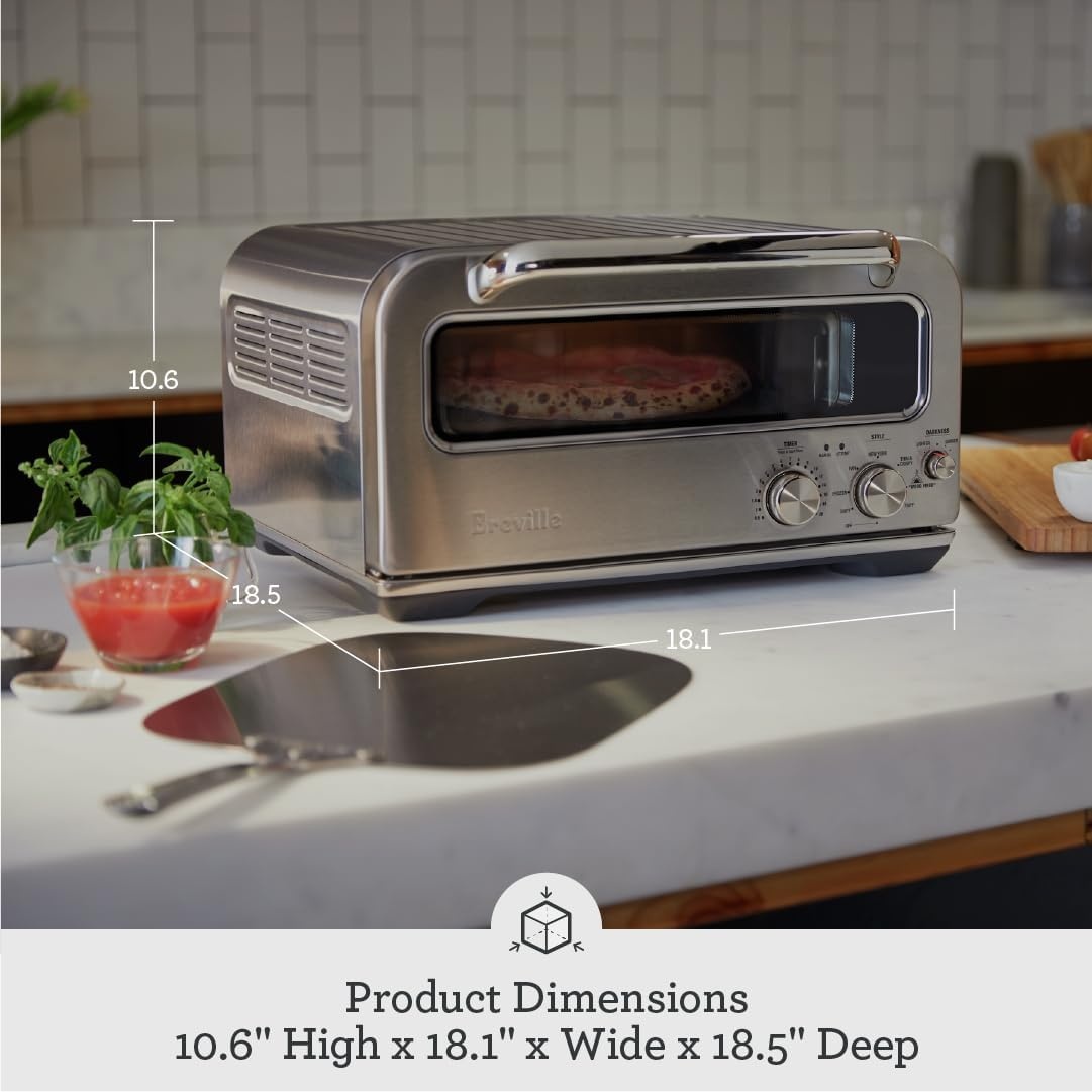 image:imageBreville BPZ820BSS Smart Oven Pizzaiolo Countertop Pizza Maker Brushed Stainless SteelBlack Truffle