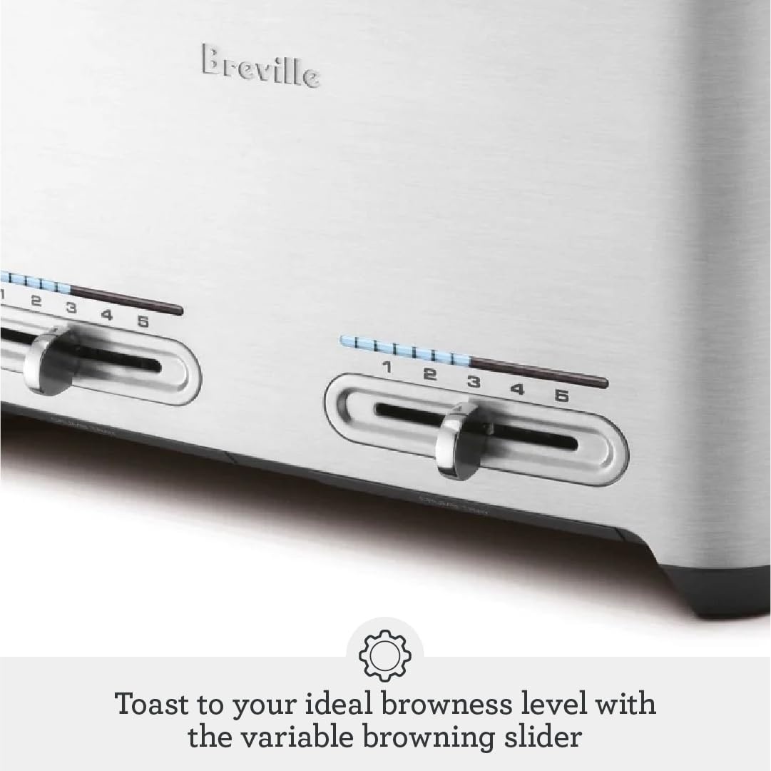 image:imageBreville BTA840XL DieCast Smart Toaster 4 Slice Brushed Stainless Steel4Slice