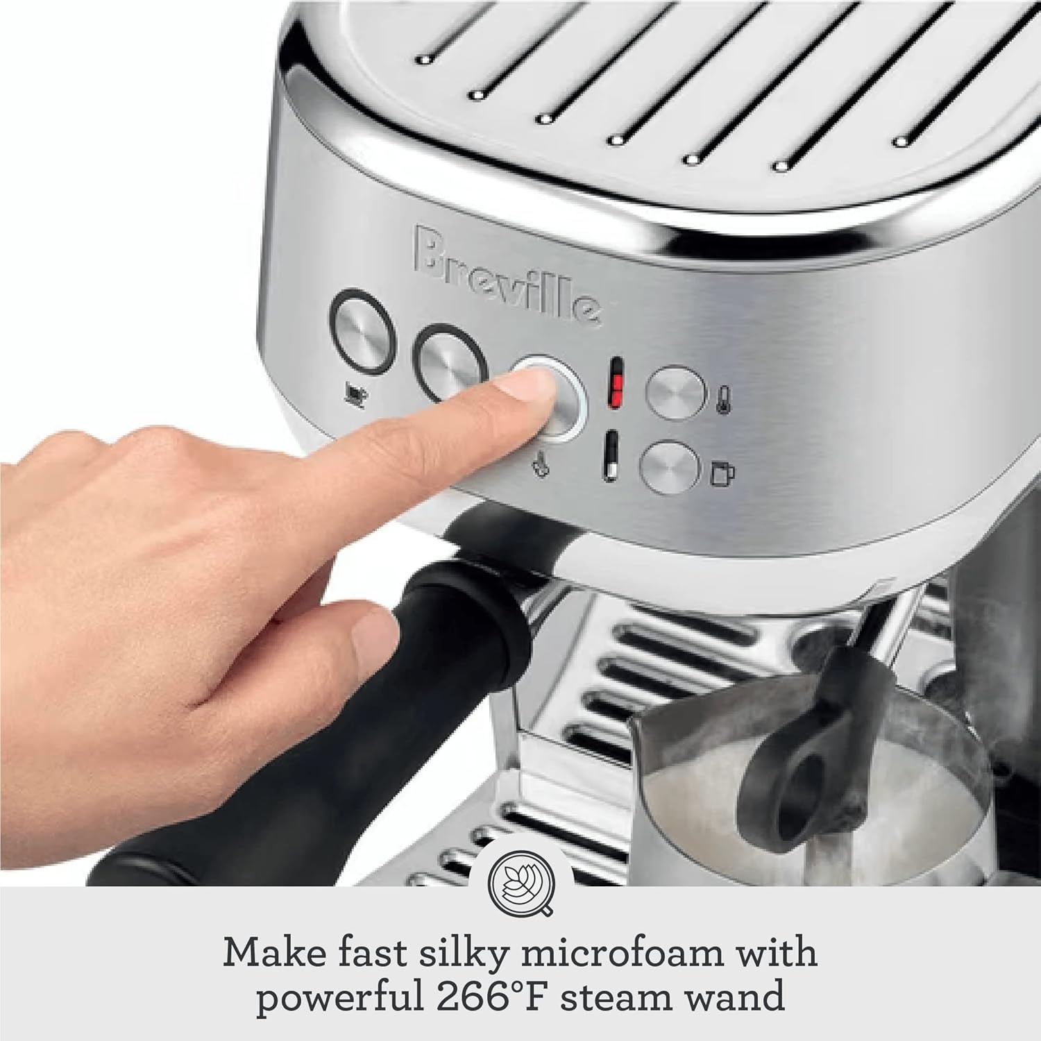 image:imageBreville Bambino Plus Espresso Machine BES500BSS Brushed Stainless SteelBlack Truffle