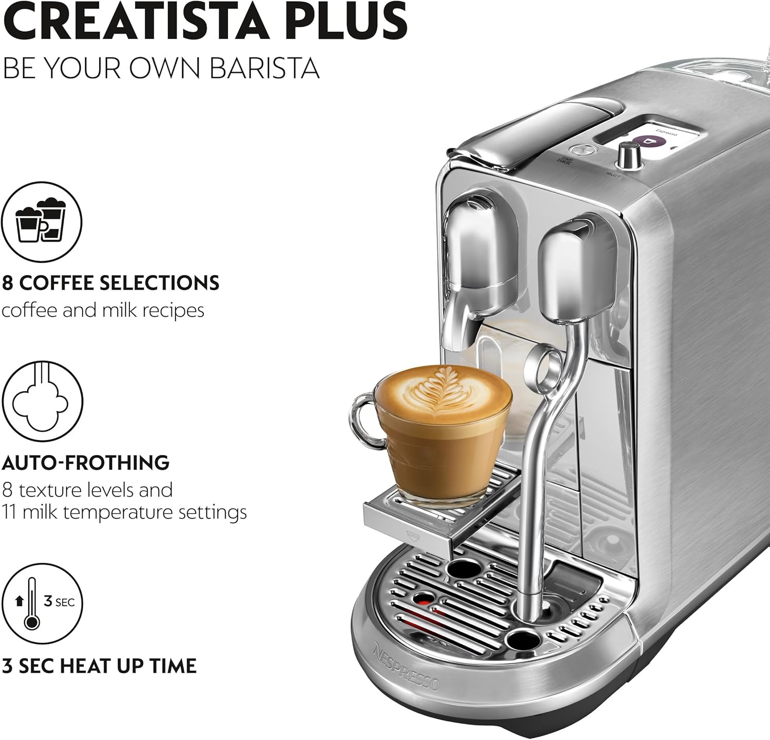 image:imageNespresso Creatista Plus Espresso Machine by Breville Brushed Stainless SteelBrushed Stainless Steel