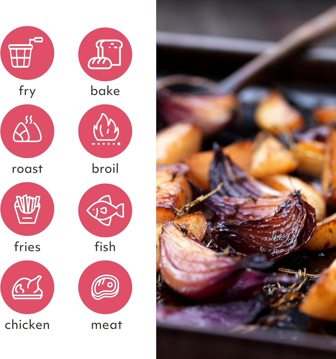 image:imageSUR LA TABLE KITCHEN ESSENTIALS 5in1 Compact 8Quart Basket Air Fryer with Window for Easy Viewing Digital Touchscreen Display with 10Presets Air Fry Bake Broil and Reheat in Minutes 1500w