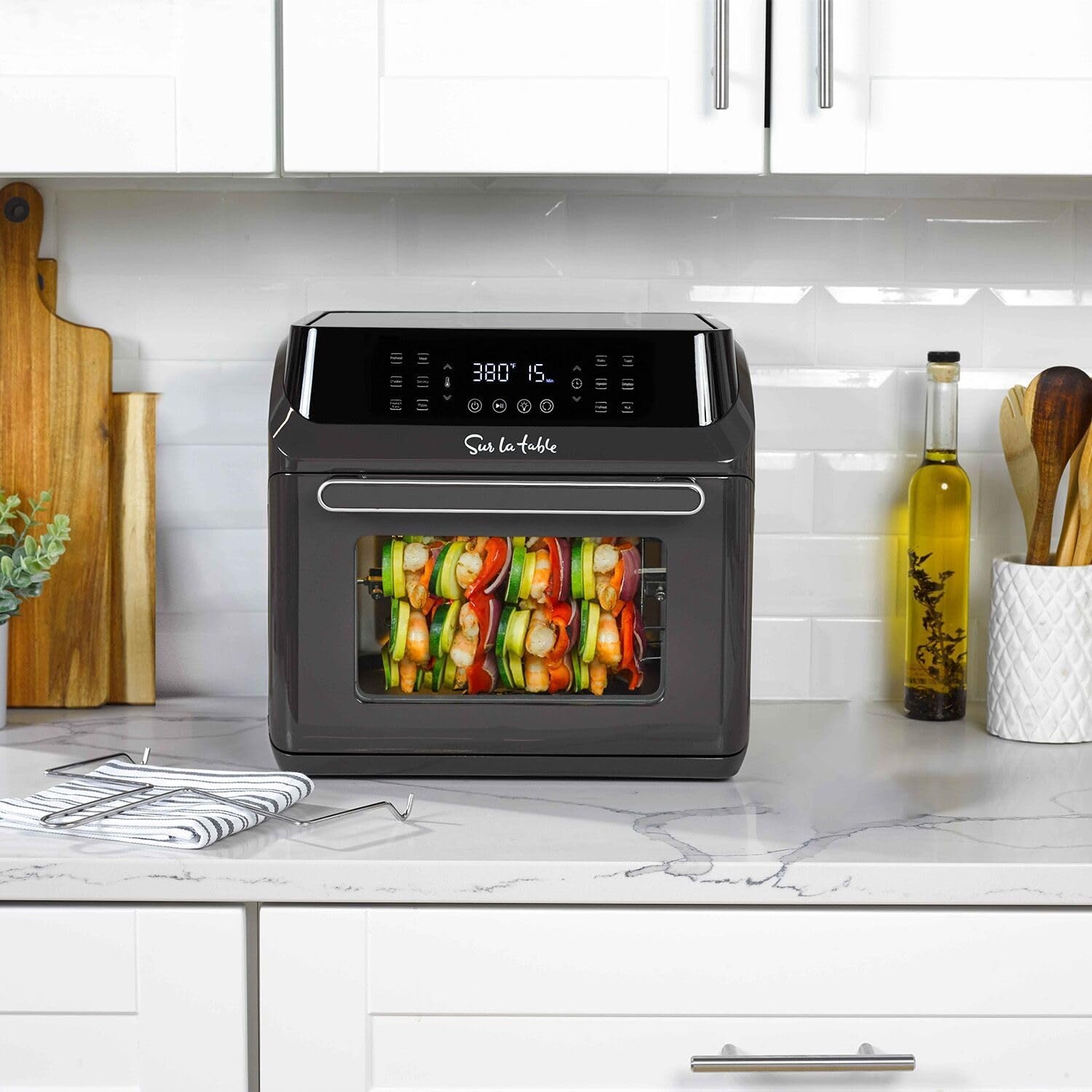 image:imageSur La Table 16Qt Air Fryer Oven 7in1 Countertop Convection Cooker with Rotisserie LED Display 12 Presets Nonstick Basket Dishwasher Heats to 450F