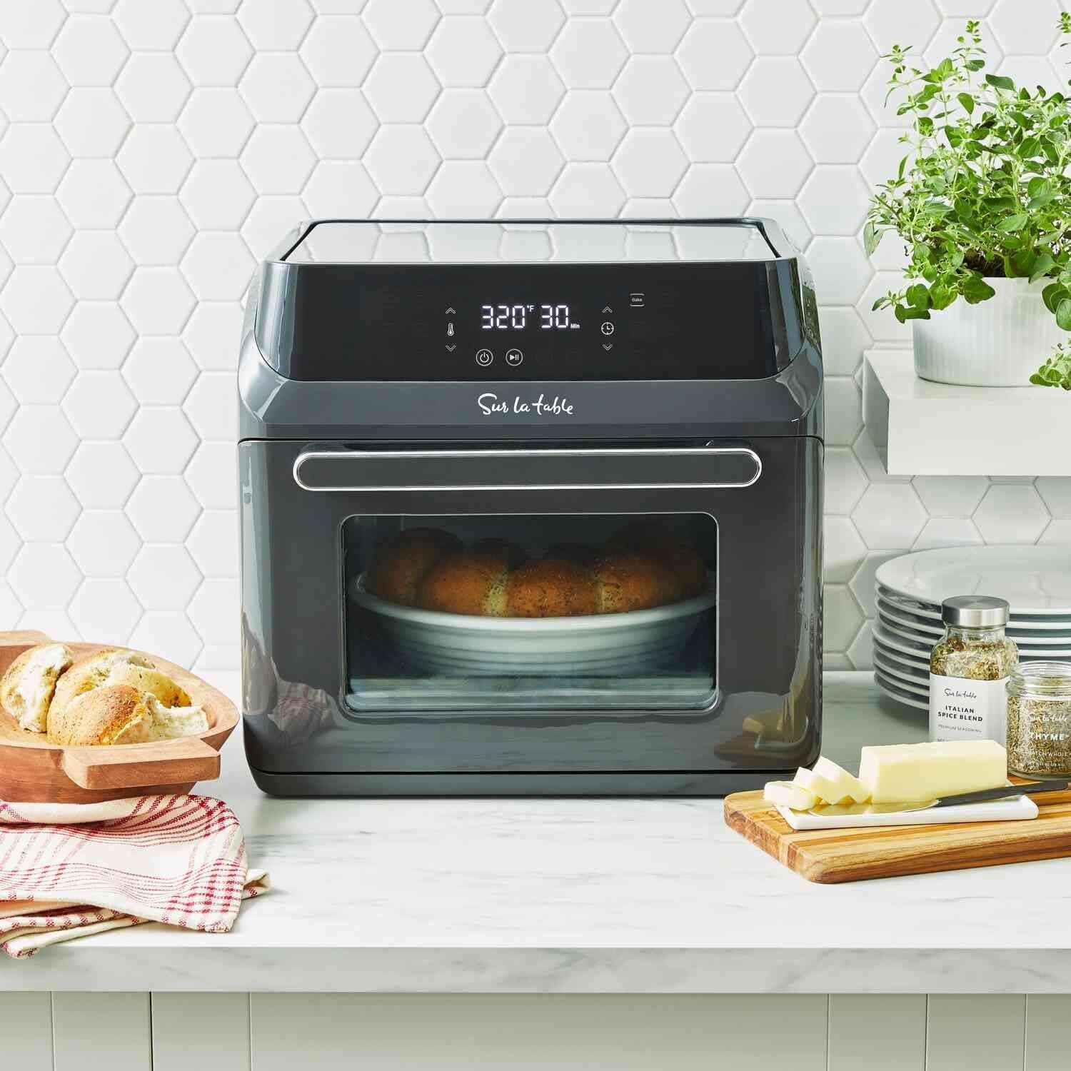 image:imageSur La Table 16Qt Air Fryer Oven 7in1 Countertop Convection Cooker with Rotisserie LED Display 12 Presets Nonstick Basket Dishwasher Heats to 450F
