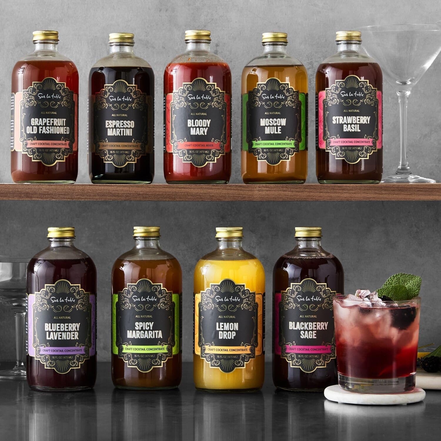 image:imageSur La Table Blackberry Sage Craft Cocktail Mixer Red