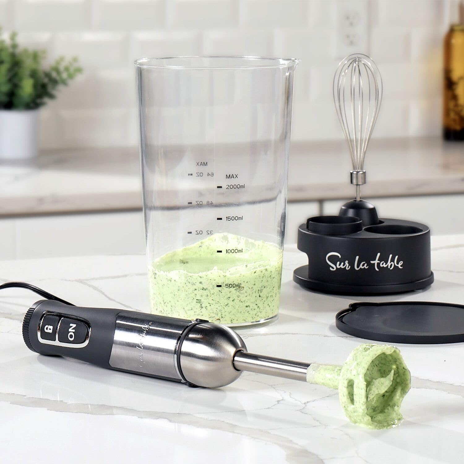 image:imageSur La Table Immersion Blender with Whisk amp Storage Silver