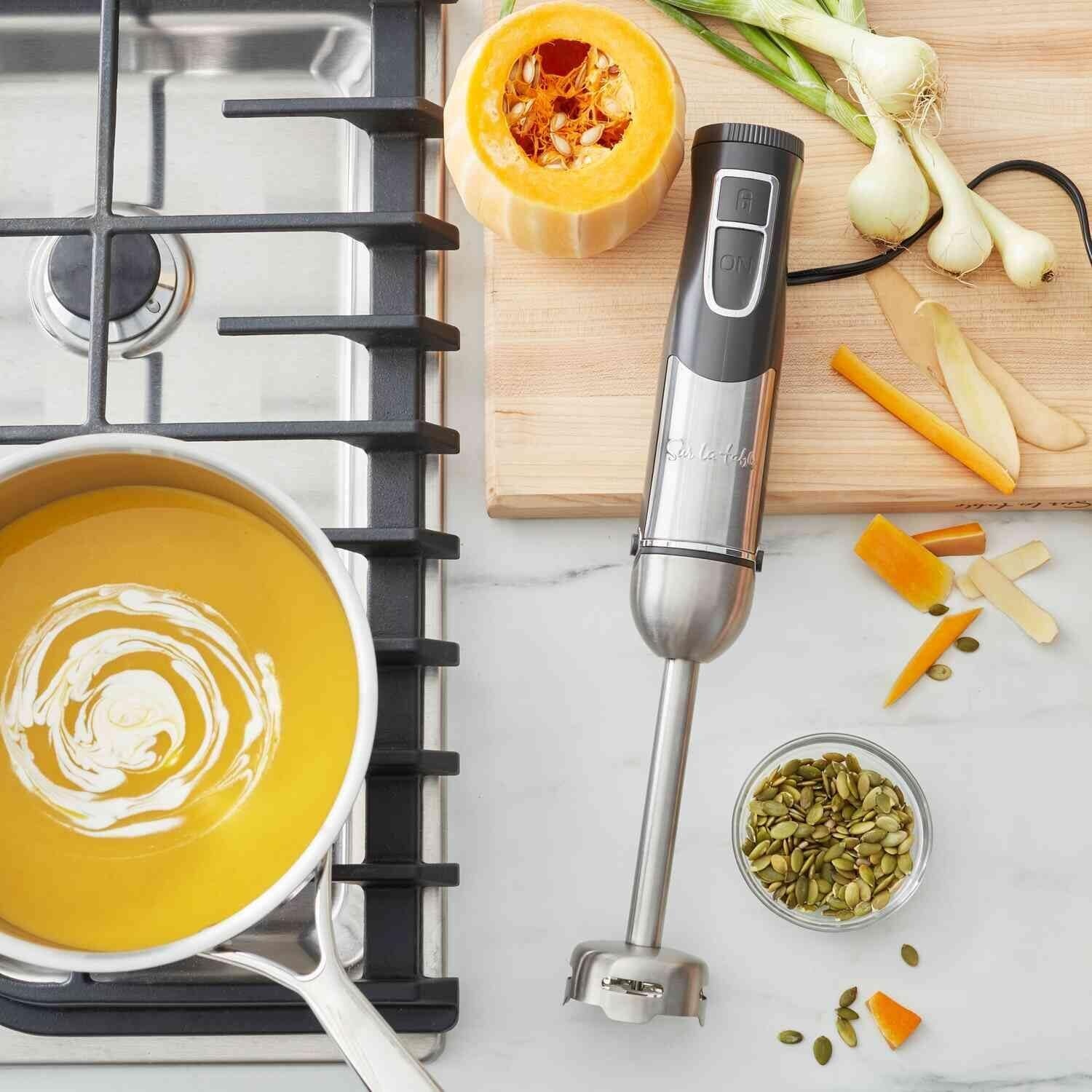 image:imageSur La Table Immersion Blender with Whisk amp Storage Silver