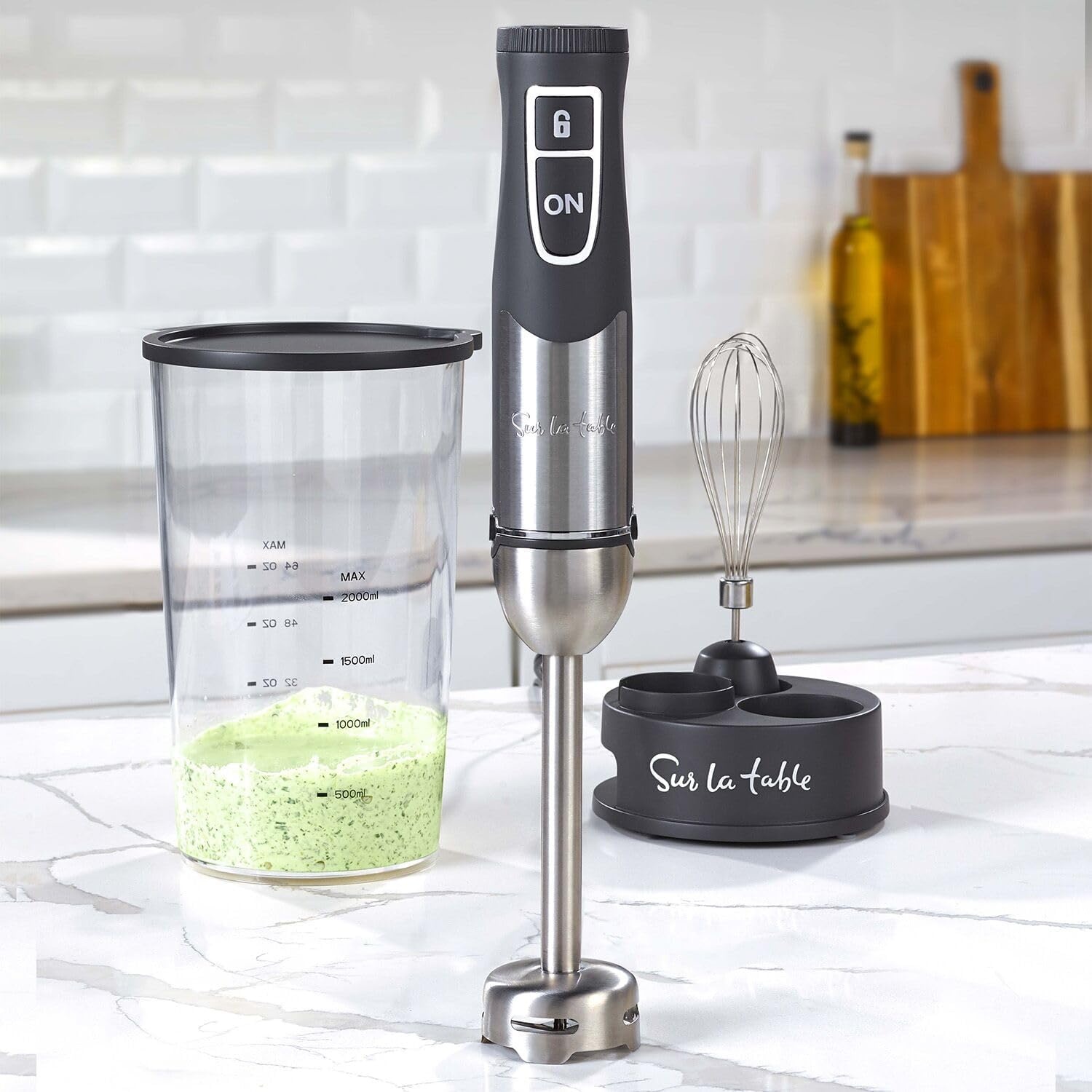 image:imageSur La Table Immersion Blender with Whisk amp Storage Silver
