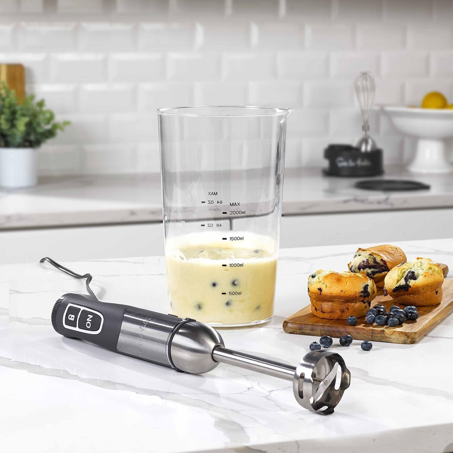 image:imageSur La Table Immersion Blender with Whisk amp Storage Silver