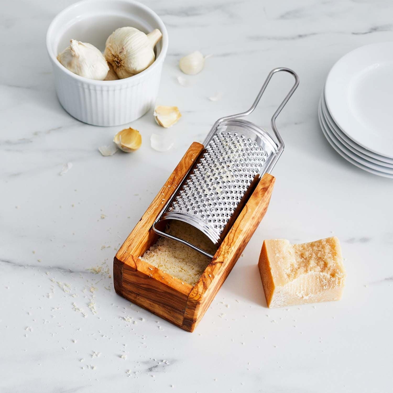 image:imageSur La Table Italian Olivewood Cheese Grater 94 KitchentoTable Tool with Sharp Metal Grate for Parmesan Romano amp Asiago Handcrafted Box Minimizes Mess Made in Italy