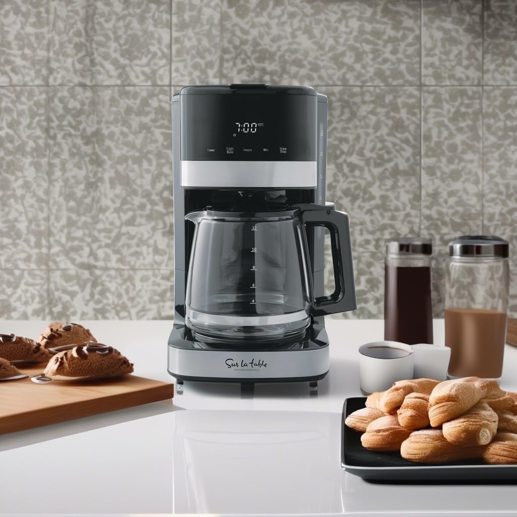 image:imageSur La Table KITCHEN ESSENTIALS 12Cup Programmable Coffee Maker with Brew Strength Control and 24hrProgrammable Timer 1000w