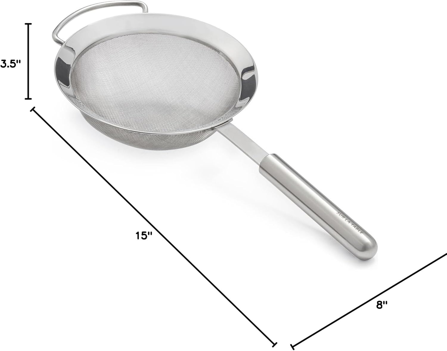 image:imageSur La Table Stainless Steel Sieve Fine Mesh Strainer with Weighted Rim for Dusting Straining and Sifting 7 in