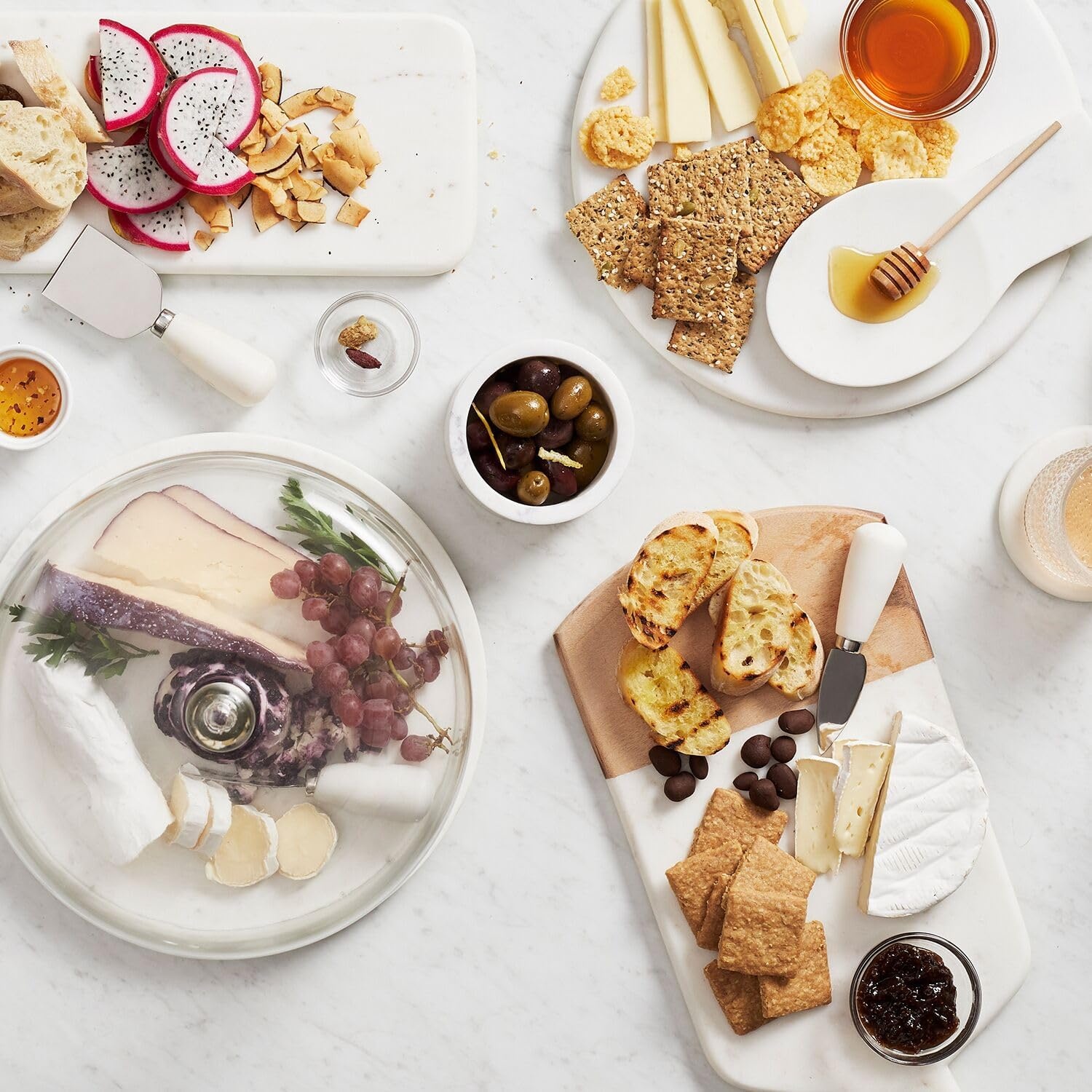 image:imageSur La Table White Marble Cheese Knife Set