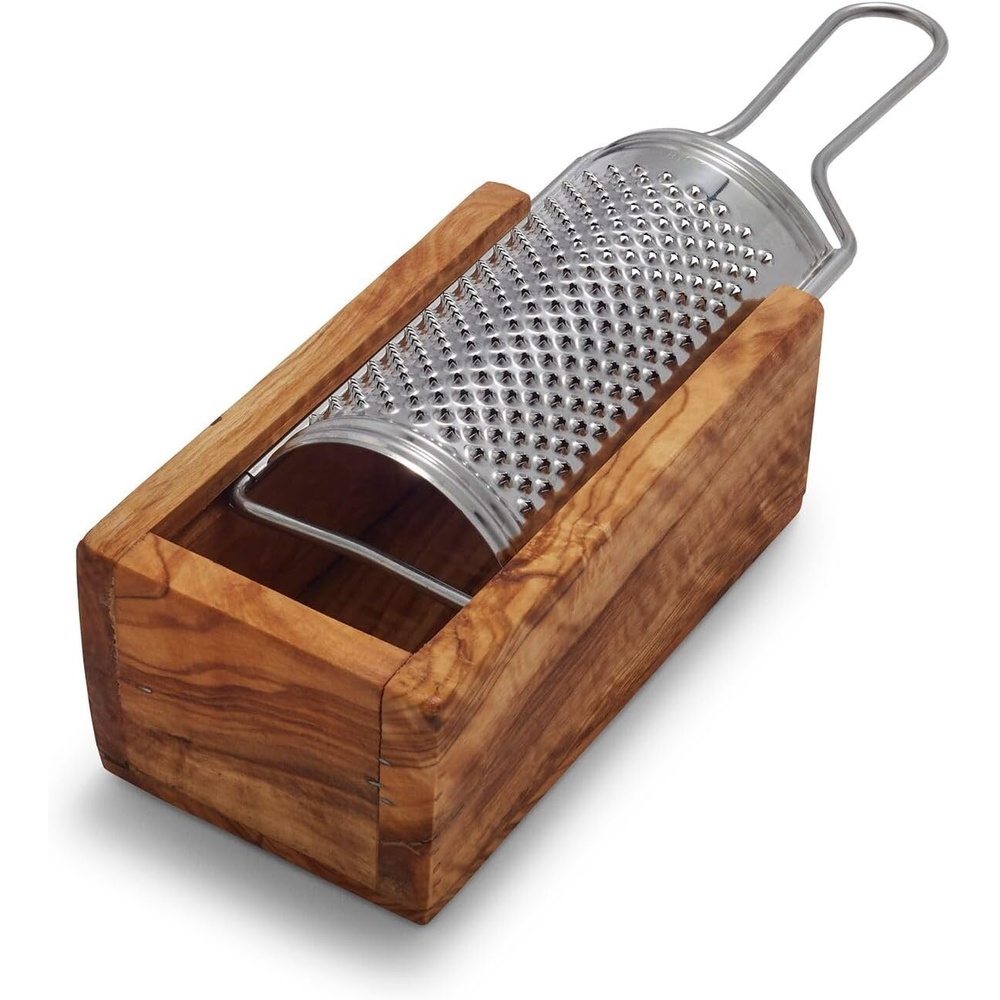 image:imageSur La Table Italian Olivewood Cheese Grater 94 KitchentoTable Tool with Sharp Metal Grate for Parmesan Romano amp Asiago Handcrafted Box Minimizes Mess Made in Italy
