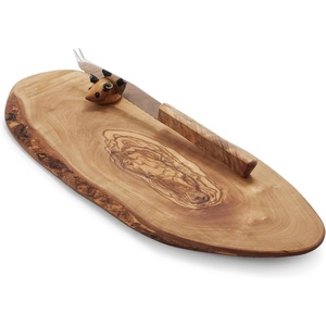 image:imageSur La Table Italian Olivewood Slice Cheese Board With Knife Brown