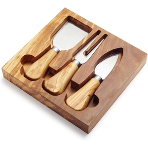 image:imageSur La Table Olivewood Cheese Knife Set Tan