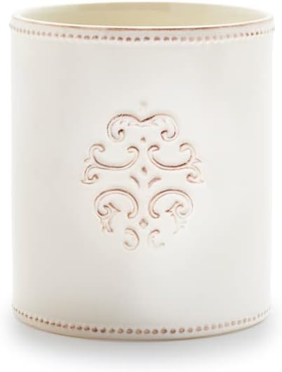 image:imageSur La Table Pearl Stoneware Appetizer Plate 6 x 675 VintageInspired Dinnerware with RaisedDot Border amp Distressed Edges ChipResistant Microwave amp Dishwasher