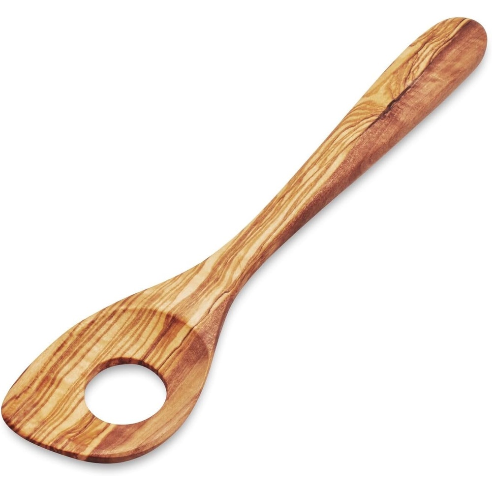 image:imageSur La Table Italian Olivewood Risotto Spoon Tan Handcrafted in Italy from Natural Olivewood with Center Hole for Even Risotto Stirring