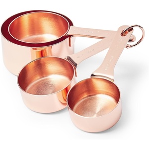 image:imageSur La Table Copper Measuring Cup Set  4Piece Durable Baking Cups in 14 13 12 amp 1 Cup Sizes Stylish amp Functional Dishwasher for Easy Cleaning