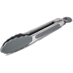 image:imageSur La Table SiliconeTipped Tongs 7 in Black Compact Nonstick Tongs for Precision Plating and Small Plate Service 7 inGray