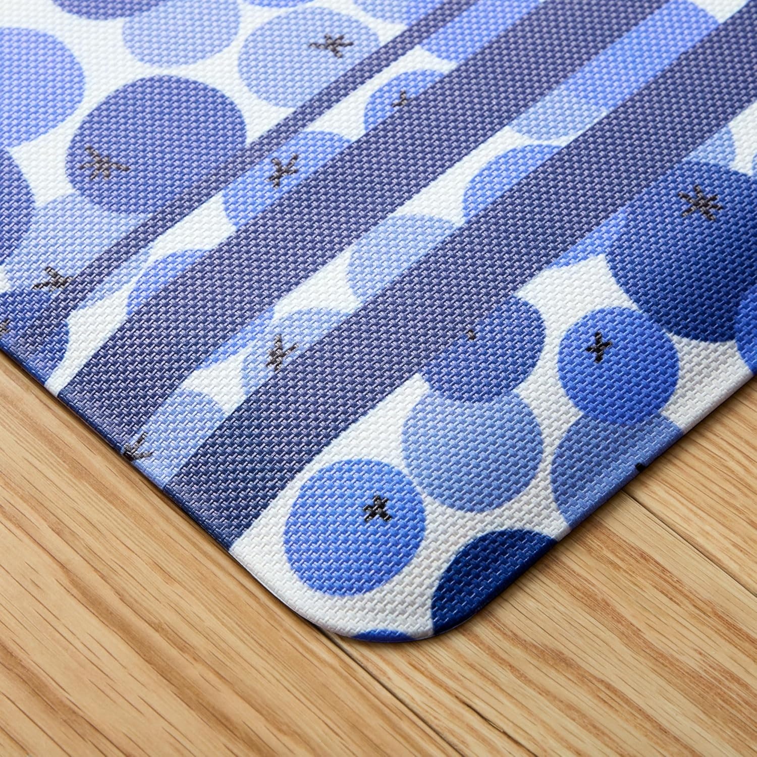 image:imageSUR LA Table Kitchen Essentials Home Sweet Home Quirky Strawberries Fruit Anti Fatigue Comfort Mat Kitchen Mat Standing Mat NonSlip Backing PinkGreenCream 20x39BlueWhite