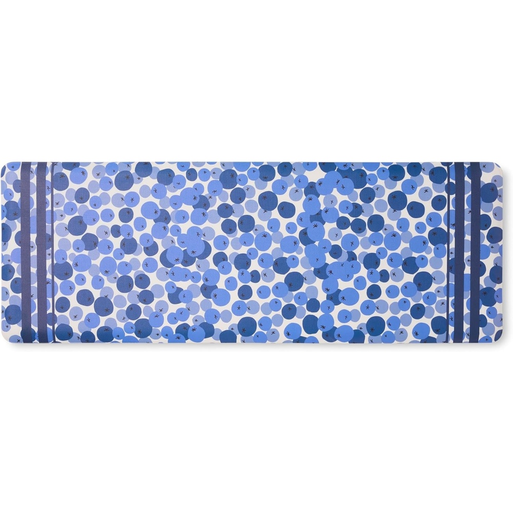 image:imageSUR LA Table Kitchen Essentials Home Sweet Home Quirky Strawberries Fruit Anti Fatigue Comfort Mat Kitchen Mat Standing Mat NonSlip Backing PinkGreenCream 20x39BlueWhite