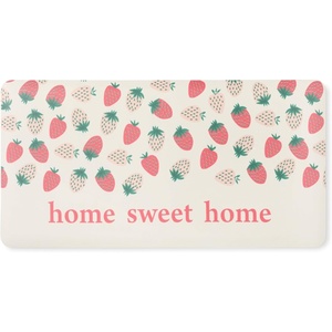 image:imageSUR LA Table Kitchen Essentials Home Sweet Home Quirky Strawberries Fruit Anti Fatigue Comfort Mat Kitchen Mat Standing Mat NonSlip Backing PinkGreenCream 20x39PinkGreenCream
