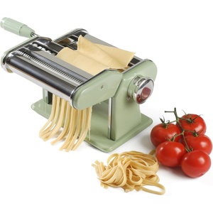 image:imageSur La Table Kitchen Essential Va Bene Manual Pasta Maker Machine Noodle Maker wRollers amp Cutters  Spaghetti Fettuccini Lasagna or Dumpling Skin  Stainless SteelJuniper Green